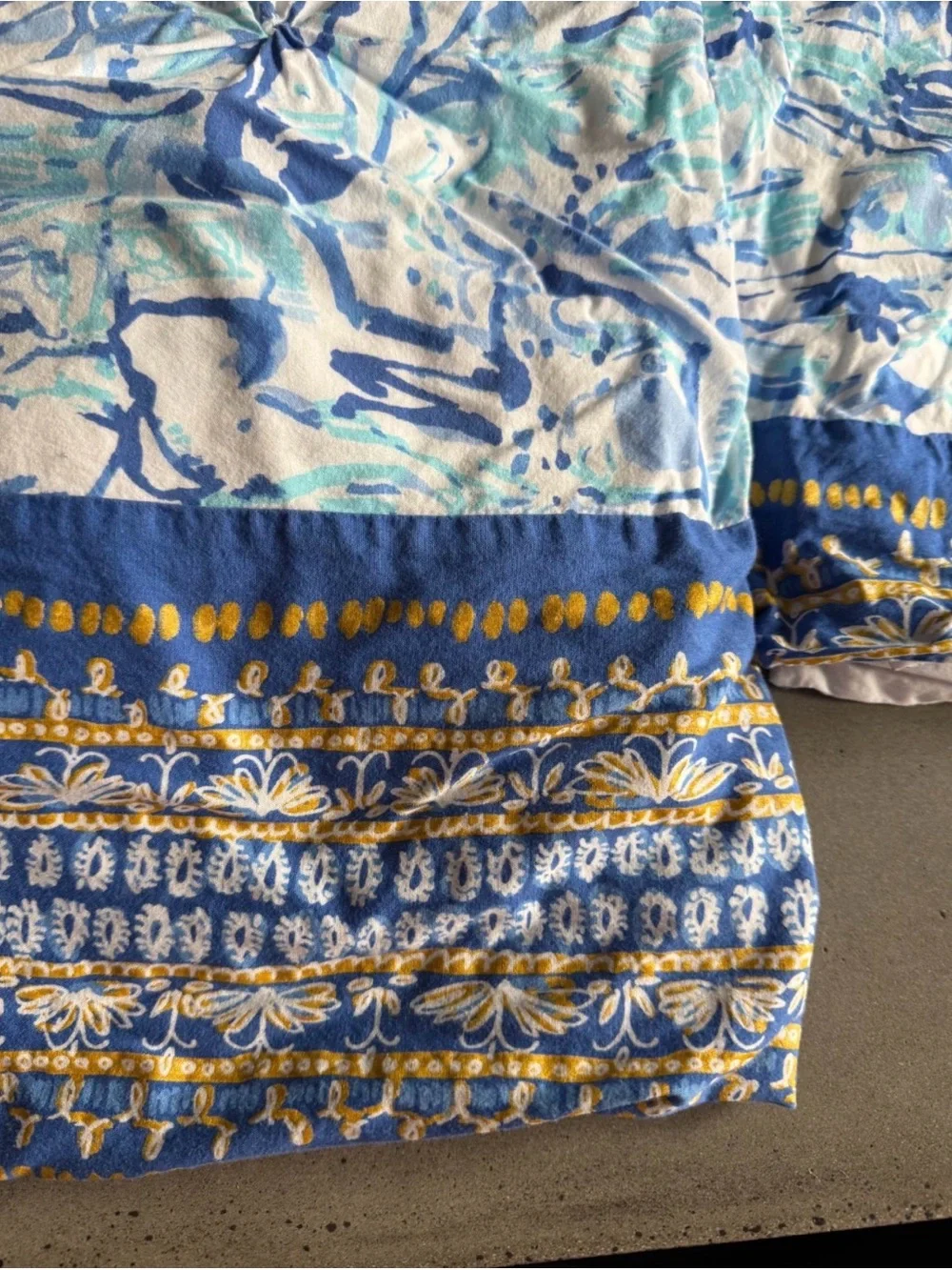 Lilly Pulitzer Blue and Aqua Floral-Print Duvet Cover